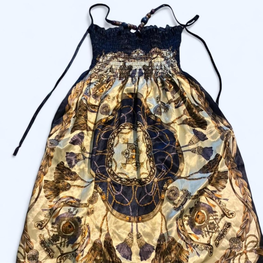 Ocean Breeze Beaded Halter Sundress